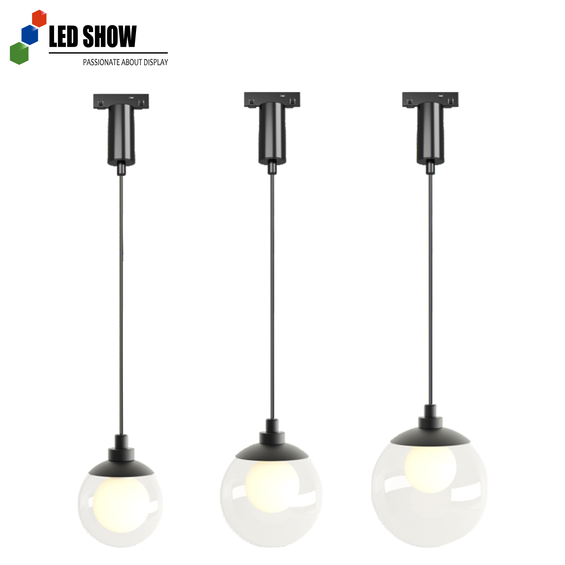 ML-MOONP & SUNP Series 360° Full Beam Pendant Track Lights 3W-5W 48V 1000mm Suspension Commercial Lighting