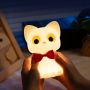 Cute cat silicone night light for kids' room
