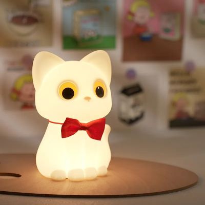 Cute cat silicone night light for kids' room