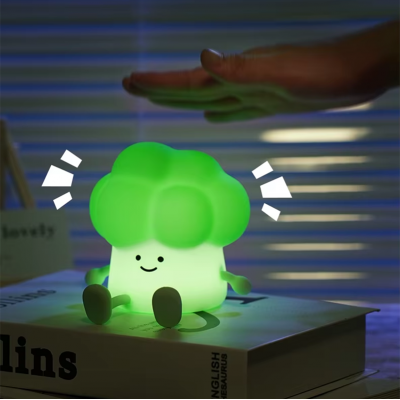 Broccoli-Shaped Adjustable Brightness Bedside Lamp